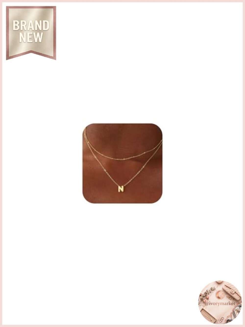 14K Gold Plated Initial Necklace Layered Dainty Choker Pendant